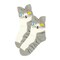 Wrapables Novelty Animal Print Crew Socks (Set of 5), Oh My Kitty